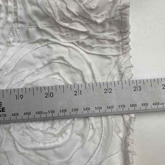 Pong Poco Ltd Button Up Top Womans Small Floral White 3/4 Sleeve Collared Cotton - Picture 3 of 5